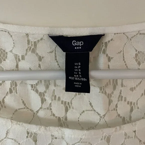 Women’s Gap White Lace Shirt Size Small - Picture 7 of 7